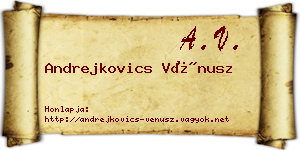 Andrejkovics Vénusz névjegykártya